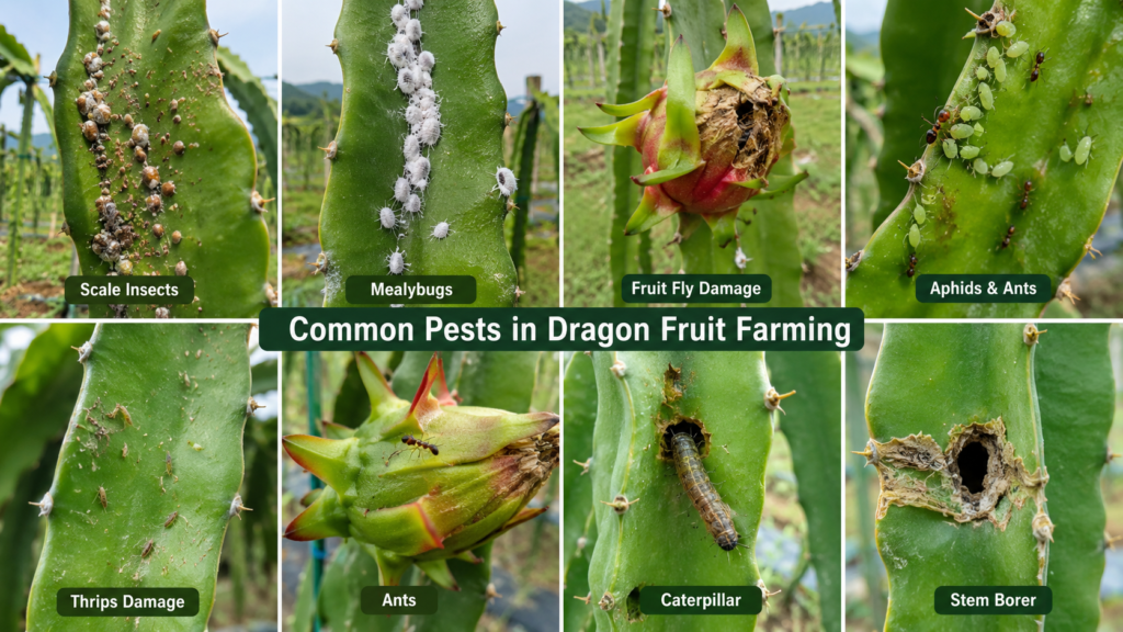common pest in dragon fruit farming